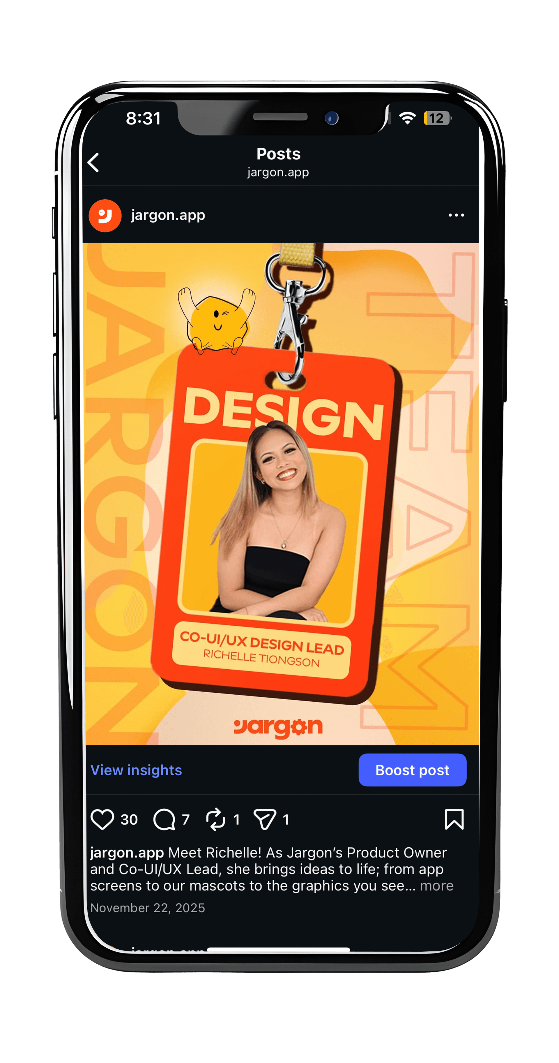 Instagram post — product features