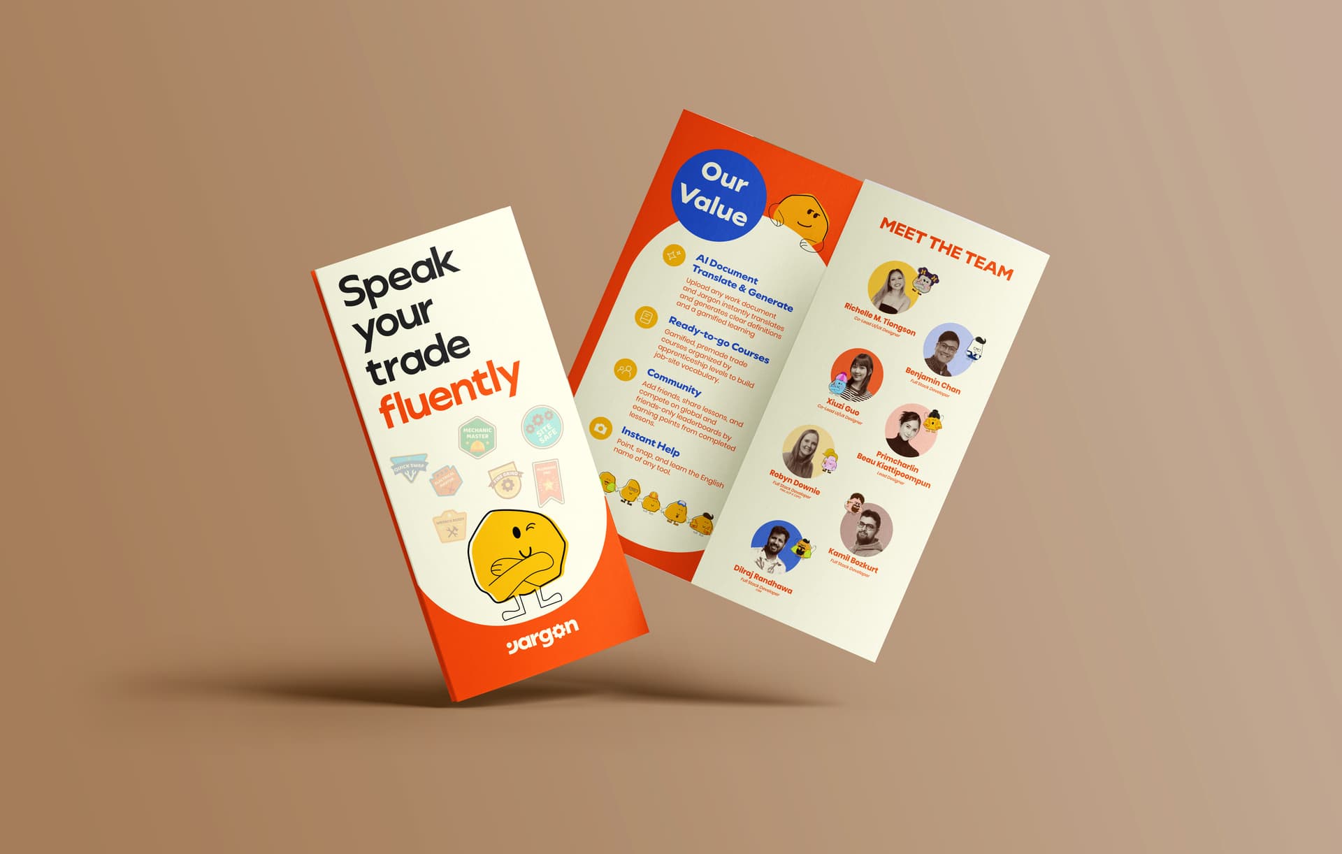 Brochure and business card mockup — alternate spread