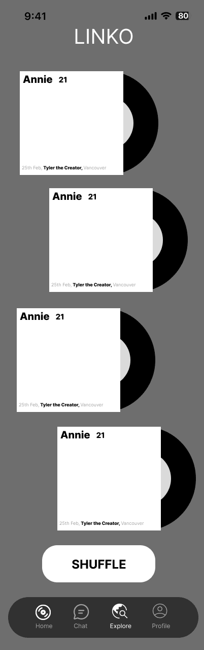 Low-fidelity wireframe — Portfolio Linko Low-fi Explore02